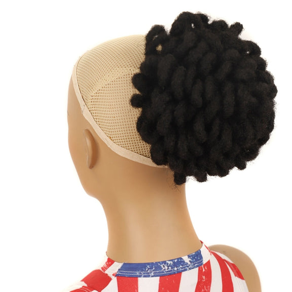 LSFBZB Drawstring Dreadlocks Wig Caterpillar Dreadlock Shaggy Hair Bun, Spec: 2