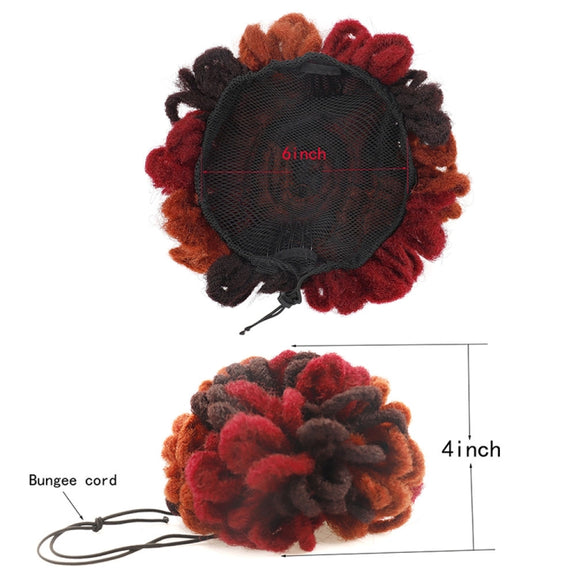 LSFBZB Drawstring Dreadlocks Wig Caterpillar Dreadlock Shaggy Hair Bun, Spec: 2
