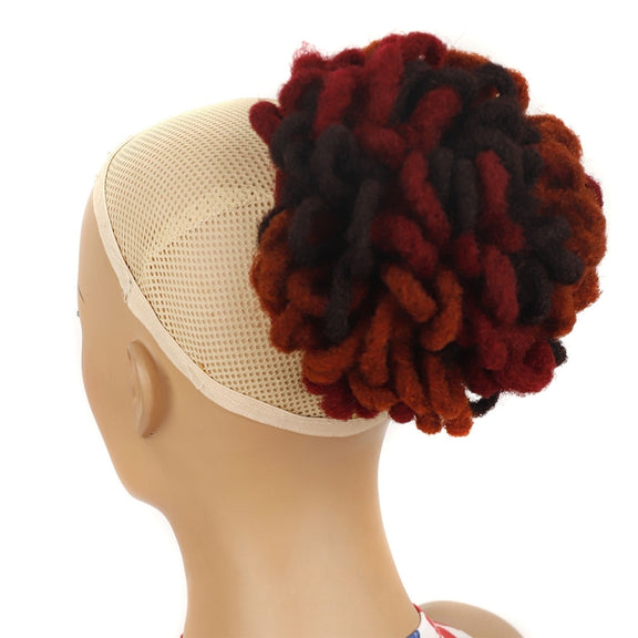 LSFBZB Drawstring Dreadlocks Wig Caterpillar Dreadlock Shaggy Hair Bun, Spec: 99JHBUGH