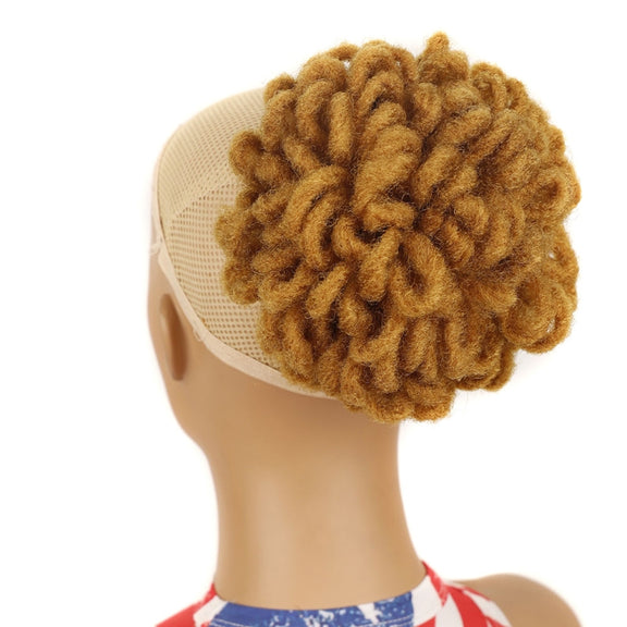 LSFBZB Drawstring Dreadlocks Wig Caterpillar Dreadlock Shaggy Hair Bun, Spec: 27