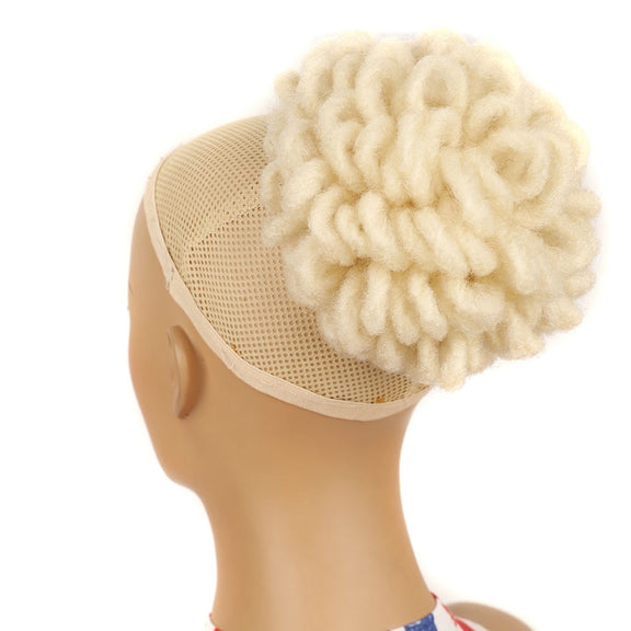 LSFBZB Drawstring Dreadlocks Wig Caterpillar Dreadlock Shaggy Hair Bun, Spec: 613