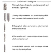 USB Plug Aluminum Nail Drill Machine Electric Manicure Milling Cutter Set(Silver)