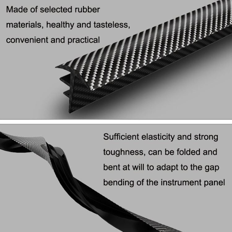 N856 Carbon Fiber Pattern Car Elastomer Seal Rubber Strip Instrument Panel Leakproof Dustproof Soundproof Universal - sealing strips by PMC TechLife | Online Shopping South Africa | PMC TechLife | Buy Now Pay Later Mobicred
