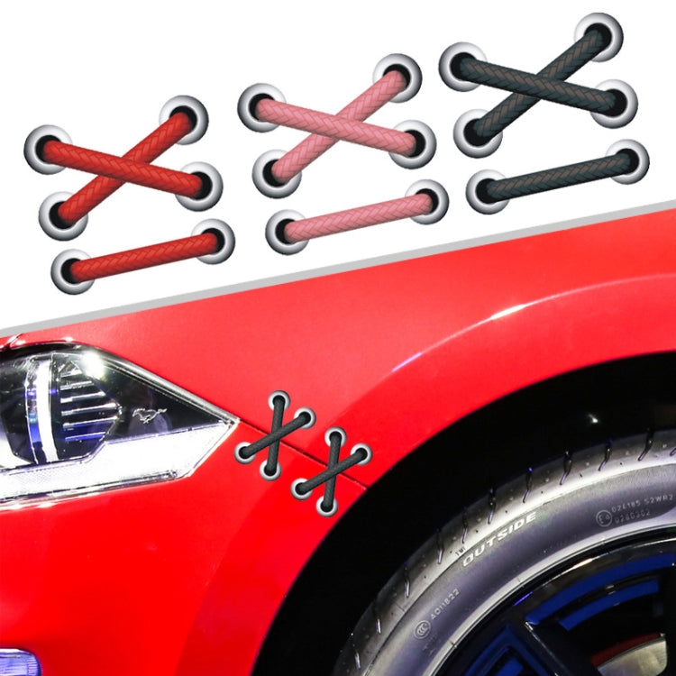 10pcs Shoelace Car Sticker Body Cover Up Scratch Patch Sticker(Red Horizontal)