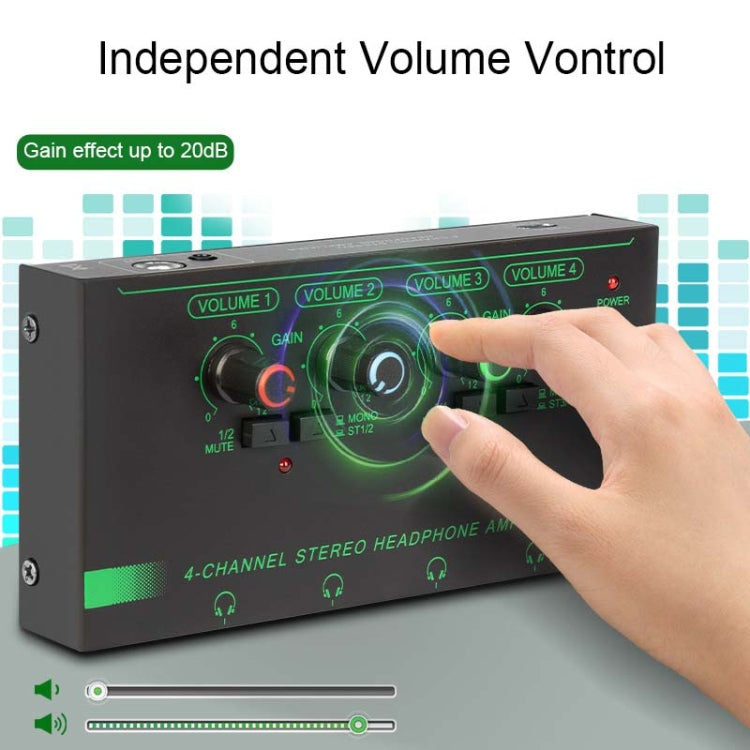 EF-4 RGB Professional 4 Channel Headphone Amplifier Studio Lossless Monitor Splitter -  by PMC TechLife | Online Shopping South Africa | PMC TechLife