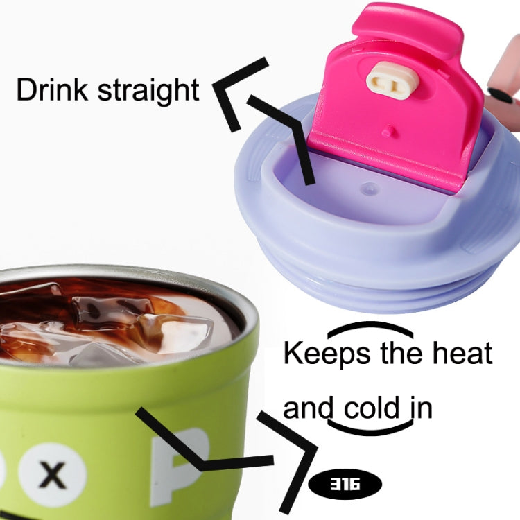 Cartoon Thermal Insulation Cup 316 Stainless Steel Coffee Mug Water Cup, Capacity: 400ml(Purple) - Vacuum Thermoses & Cups by PMC TechLife | Online Shopping South Africa | PMC TechLife