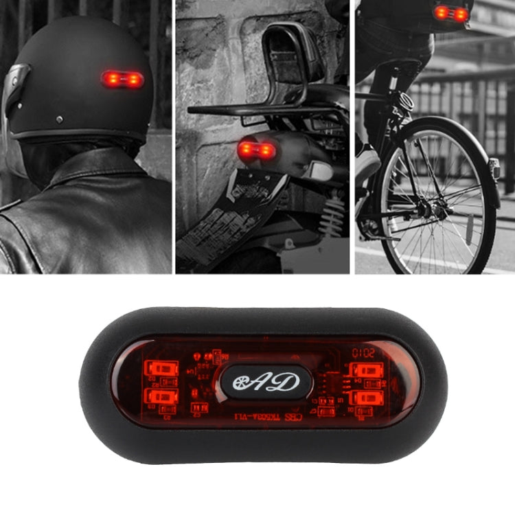 Motorbike Helmet Warning Light USB Rechargeable Waterproof Tail Light, Specification: 4 Beads - Signal Lights by PMC TechLife | Online Shopping South Africa | PMC TechLife | Buy Now Pay Later Mobicred
