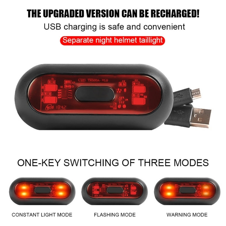 Motorbike Helmet Warning Light USB Rechargeable Waterproof Tail Light, Specification: 4 Beads - Signal Lights by PMC TechLife | Online Shopping South Africa | PMC TechLife | Buy Now Pay Later Mobicred