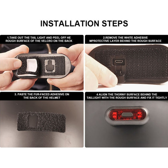 Motorbike Helmet Warning Light USB Rechargeable Water-resistant Tail Light, Specification: 4 Beads