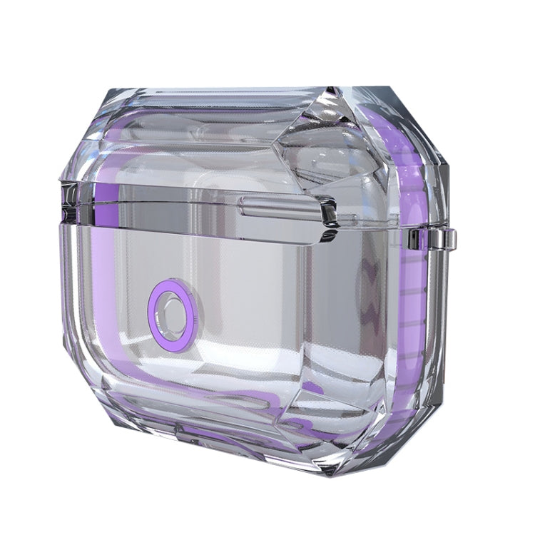 For AirPodS Pro RJT-AP-03 Bluetooth Earphone Transparent Soft Case TPU Protection Cover(Violet) - For AirPods Pro by PMC Jewellery | Online Shopping South Africa | PMC Jewellery | Buy Now Pay Later Mobicred
