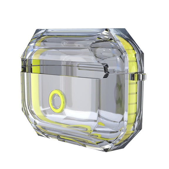 For AirPodS Pro RJT-AP-03 Bluetooth Earphone Transparent Soft Case TPU Protection Cover(Fluorescent Yellow)