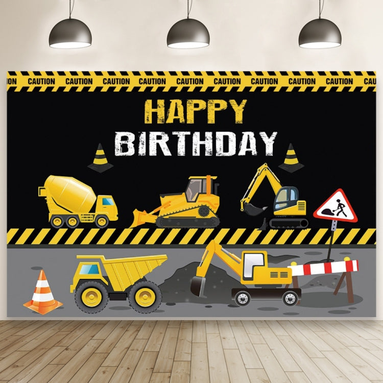 1.5m x 1m  Construction Vehicle Series Happy Birthday Photography Background Cloth(Mdn09841) - Birthday Party by PMC TechLife | Online Shopping South Africa | PMC TechLife