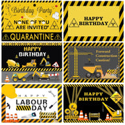1.5m x 1m  Construction Vehicle Series Happy Birthday Photography Background Cloth(Mdn09841)
