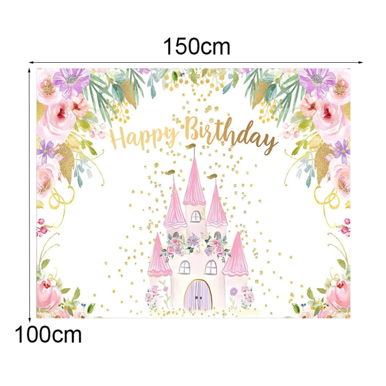 1.5m X 1m Cartoon Castle Photography Background Cloth Birthday Party Scene Decoration - Birthday Party by PMC TechLife | Online Shopping South Africa | PMC TechLife