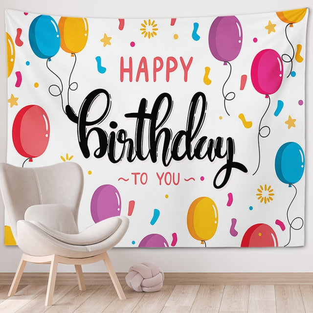 Happy Birthday Photo Backdrop Party Decoration Tapestry, Size: 150x130cm(GT56-1)