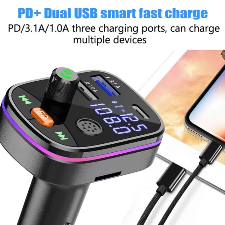 Q10 Car Bluetooth MP3 With TYPE-C Port PD Charging FM Transmitter - Bluetooth Car Kits by PMC TechLife | Online Shopping South Africa | PMC TechLife | Buy Now Pay Later Mobicred