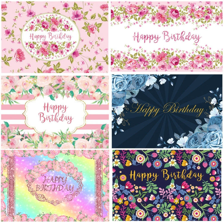 1.5m x 1m Flower Series Happy Birthday Party Photography Background Cloth(MDU04214) - Birthday Party by PMC TechLife | Online Shopping South Africa | PMC TechLife