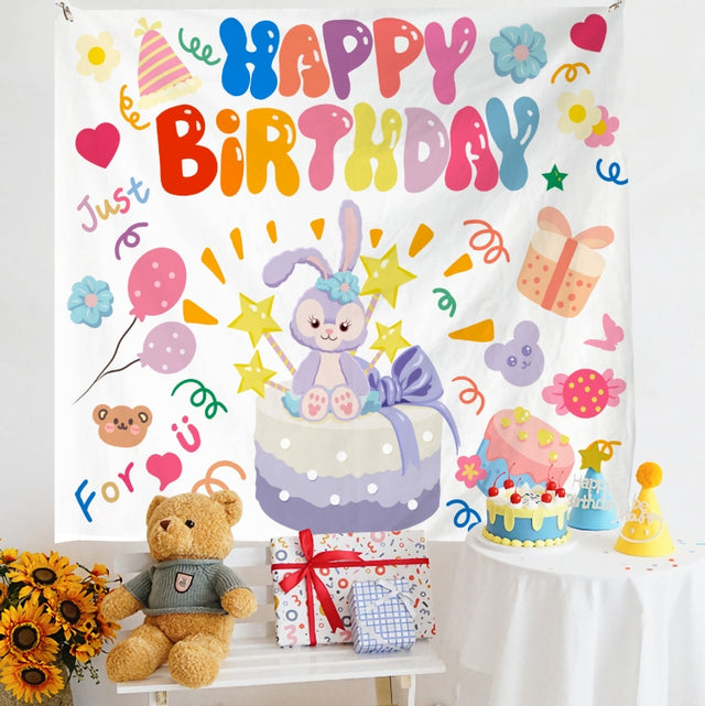 Birthday Layout Hanging Cloth Children Photo Wall Cloth, Size: 150x180cm Velvet(6)