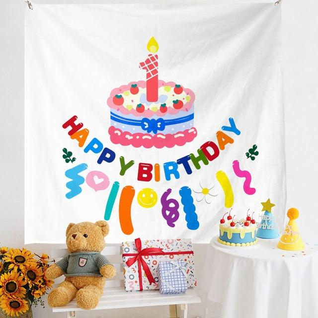Birthday Layout Hanging Cloth Children Photo Wall Cloth, Size: 150x180cm Velvet(11)