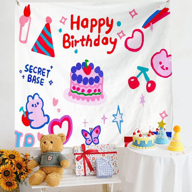 Birthday Layout Hanging Cloth Children Photo Wall Cloth, Size: 150x180cm Velvet(14)