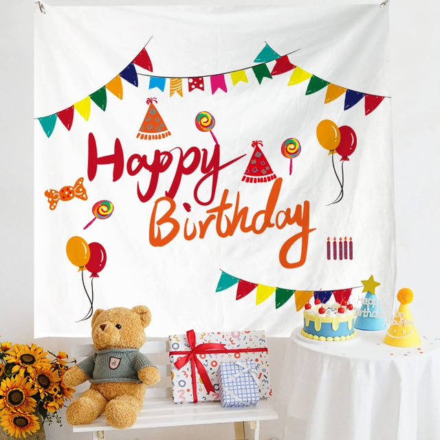 Birthday Layout Hanging Cloth Children Photo Wall Cloth, Size: 150x180cm Velvet(39)