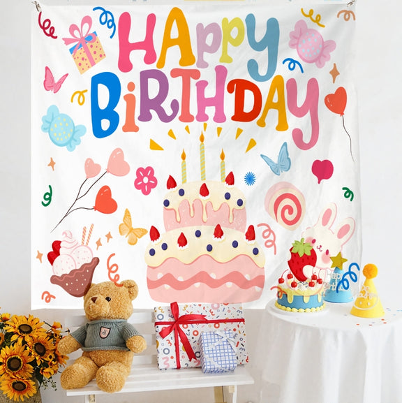 Birthday Layout Hanging Cloth Children Photo Wall Cloth, Size: 180x230cm Velvet(3)
