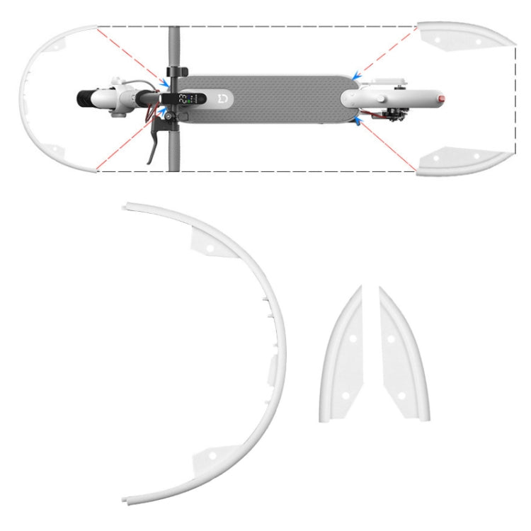 For Xiaomi Mijia M365 Side Protection Cover + Front Rear Bumper(White) - free shipping - PMc TechLife - Order now!