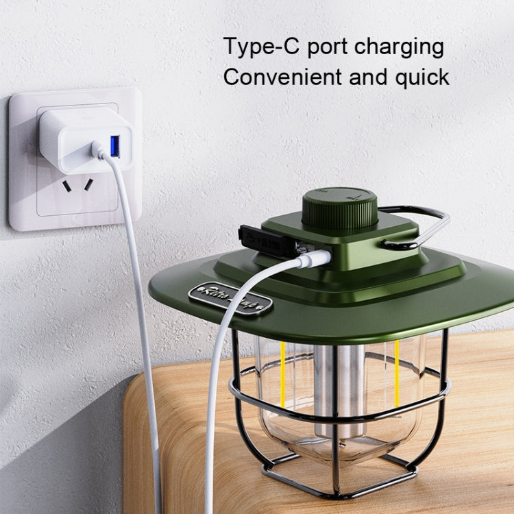 LY02 LED Retro Lantern Hand Tent Lamp USB Charging Camping Light(White) - free shipping - PMc TechLife - Order now!