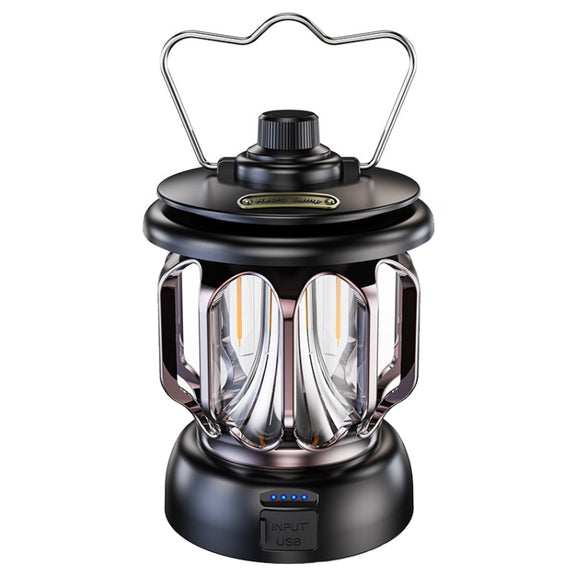 LH-B46 LED Retro Tent Light Convenient USB Charging Camping Light(Black)