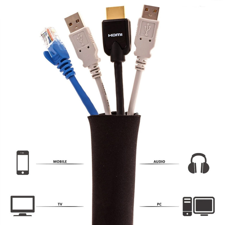 3 In 1 0.5m Kit Cord Management Organizer Kit Cable Sleeve With Zipper Cable Clip - Cable Organizer by PMC Jewellery | Online Shopping South Africa | PMC Jewellery | Buy Now Pay Later Mobicred