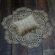 Hollow Lace Round Blanket + Pillow Suit Baby Photography Props(Khaki) - free shipping - PMC TechLife - Order now!