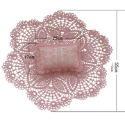 Hollow Lace Round Blanket + Pillow Suit Baby Photography Props(Light Green)