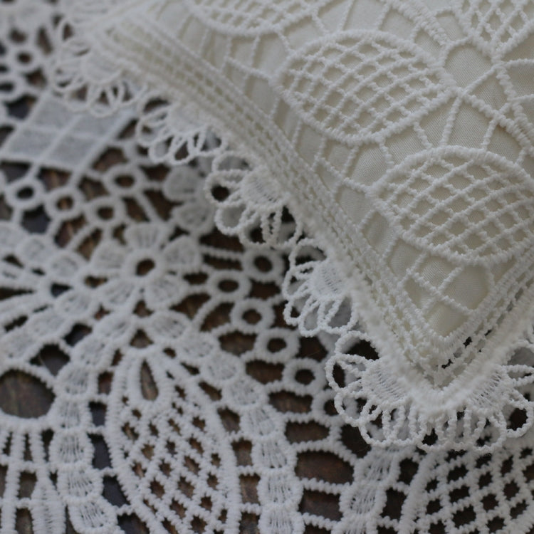 Hollow Lace Round Blanket + Pillow Suit Baby Photography Props(Khaki)