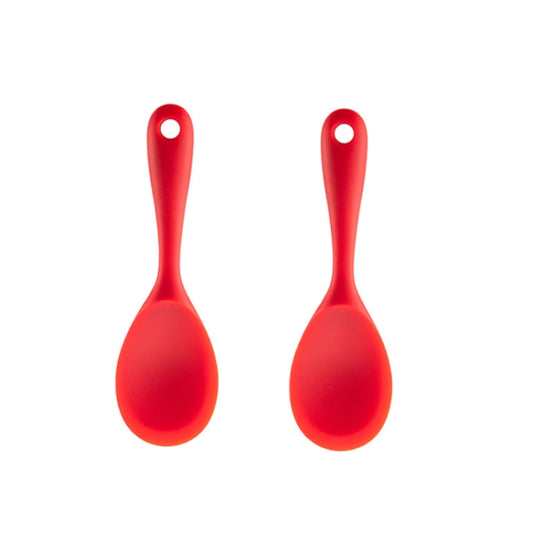 2pcs Non-stick High Temperature Resistant Silicone Cookware, Style: Rice Spoon(Red) - Cooking Tools by PMC Jewellery | Online Shopping South Africa | PMC Jewellery | Buy Now Pay Later Mobicred