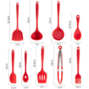 2pcs Non-stick High Temperature Resistant Silicone Cookware, Style: Brush(Red)