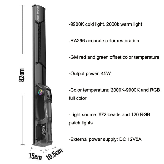 YONGNUO YN660 RGB Standard Version+Power Adapter Colorful Stick Light Hand Holds LED Photography Fill Lights