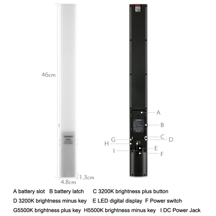 YONGNUO YN360S SLR LED Fill Light Stick Handheld Camera Lights External Photo Lamp, Style: Standard+Package - free shipping - PMC Jewellery - Order now!