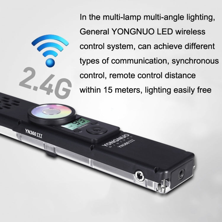 YONGNUO YN360III RGB Colorful Stick Light Hand Holds LED Photography Fili Lights, Spec: Standard+Power Cord - free shipping - PMC TechLife - Order now!