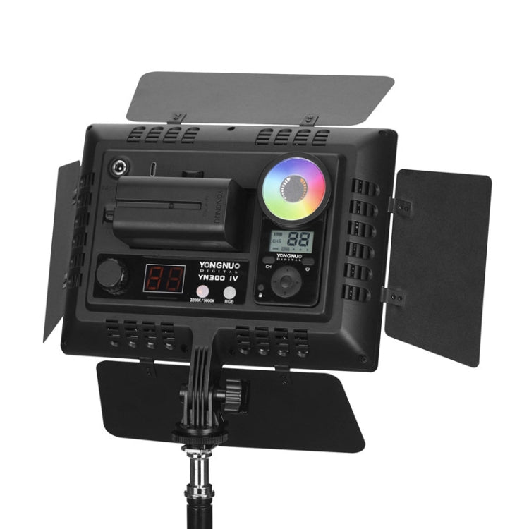 YONGNUO YN300IV Four Generations RGB Full Color Photography Lamp Double Color LED Fill Light, Style: EU Plug Power Adapter
