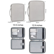 Baona BN-Q015 Leather Water-resistant Shock Absorbing Handheld Tablet Bag, Size: 10.9 inches(Gray)