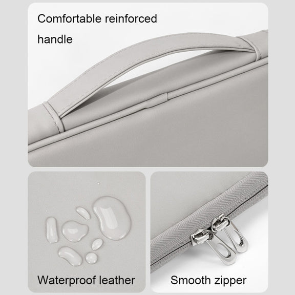 Baona BN-Q015 Leather Water-resistant Shock Absorbing Handheld Tablet Bag, Size: 10.9 inches(Gray)