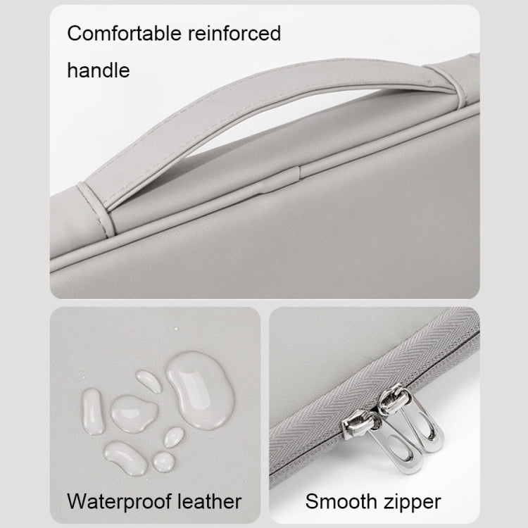 Baona BN-Q015 Leather Water-resistant Shock Absorbing Handheld Tablet Bag, Size: 10.9 inches(Gray)