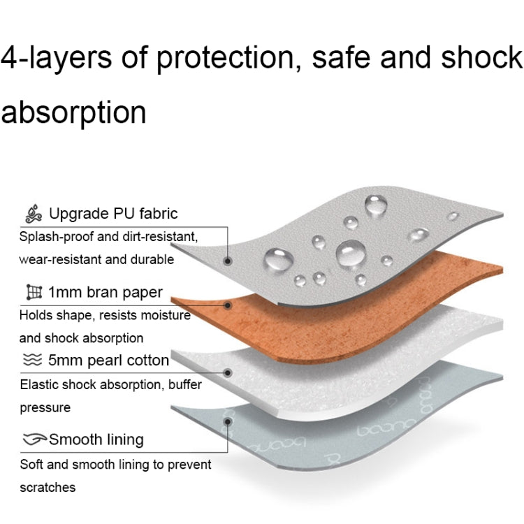 Baona BN-Q015 Leather Waterproof Shock Absorbing Handheld Tablet Bag, Size: 12.9 inches(Apricot) - Protective Bag by Baona | Online Shopping South Africa | PMC TechLife | Buy Now Pay Later Mobicred