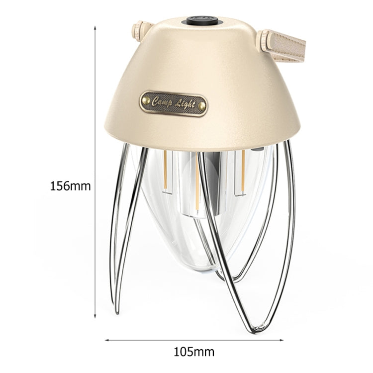TG-ZP04401 Retro Camping Light Rechargeable Tricolor Light Source Tent Light(Beige) - Camping Lighting by PMc TechLife | Online Shopping South Africa | PMc TechLife | Buy Now Pay Later Mobicred