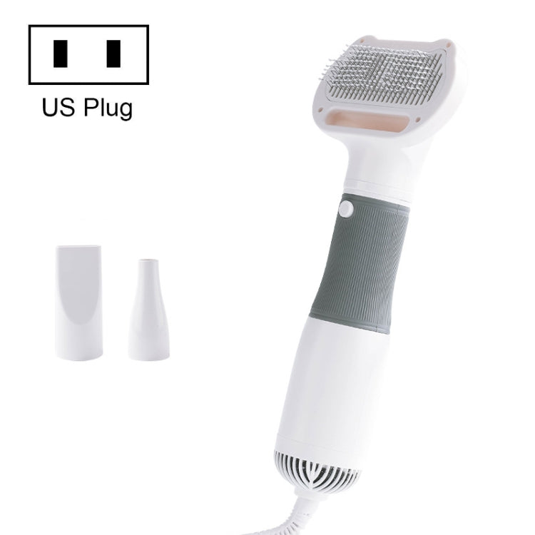3 in 1 600W Pet Electric High Wind Hair Removal Blowing Combs, Specification: US Plug 110V(Gray) - Brushes & Combs by PMC TechLife | Online Shopping South Africa | PMC TechLife | Buy Now Pay Later Mobicred