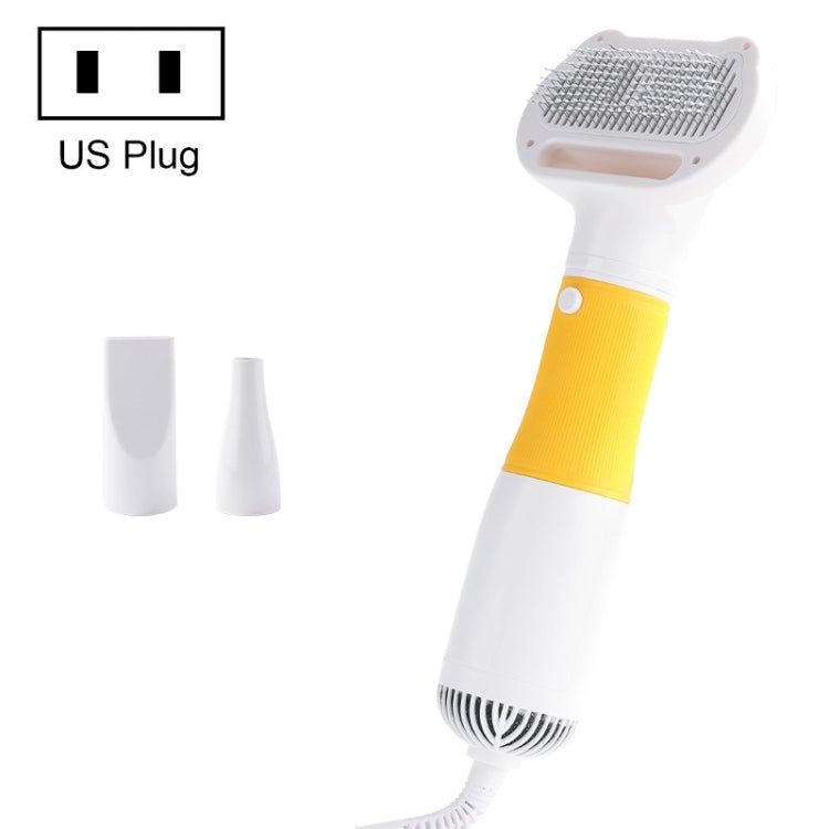 3 in 1 600W Pet Electric High Wind Hair Removal Blowing Combs, Specification: US Plug 110V(Yellow) - Grooming by PMC TechLife | Online Shopping South Africa | PMC TechLife | Buy Now Pay Later Mobicred