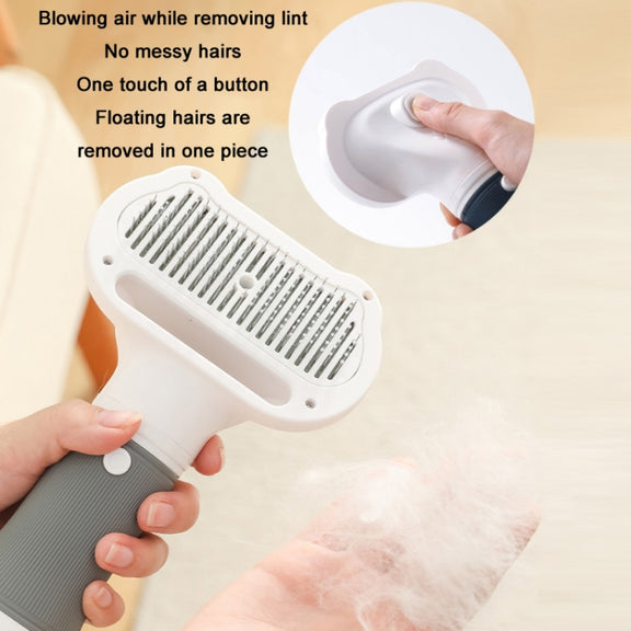 3 in 1 600W Pet Electric High Wind Hair Removal Blowing Combs, Specification: US Plug 110V(Pink)