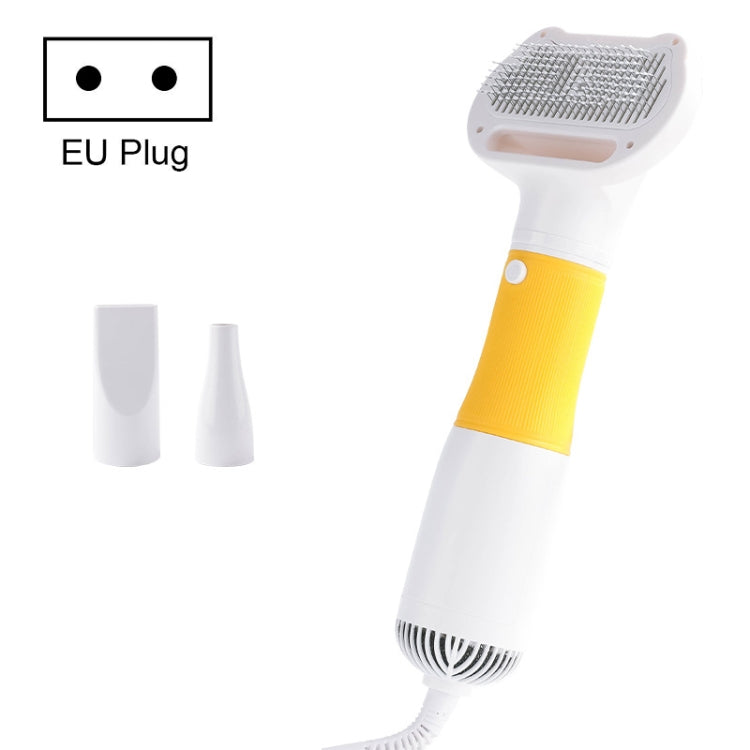 3 in 1 600W Pet Electric High Wind Hair Removal Blowing Combs, Specification: EU Plug 220V(Yellow) - Brushes & Combs by PMC TechLife | Online Shopping South Africa | PMC TechLife | Buy Now Pay Later Mobicred