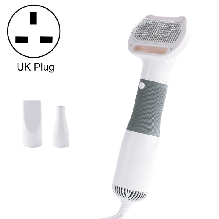 3 in 1 600W Pet Electric High Wind Hair Removal Blowing Combs, Specification: UK Plug 220-240V(Gray) - Brushes & Combs by PMC TechLife | Online Shopping South Africa | PMC TechLife | Buy Now Pay Later Mobicred