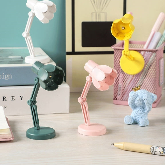 Flower Shape LED Mini Magnetic Table Lamp Foldable Bedside Night Light(09B Pink)